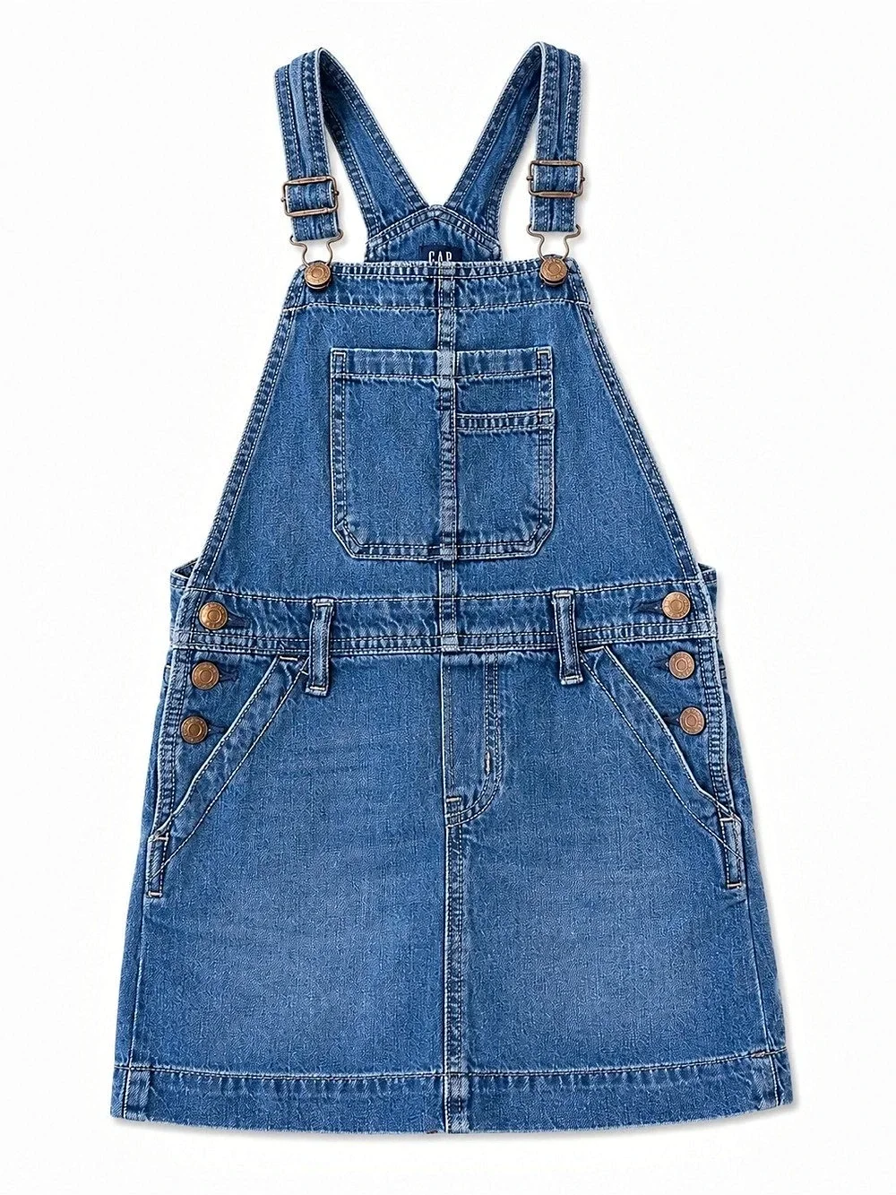 Gap Kids Girls S 6–7 Blue Denim Overall Dress Cotton Jumper